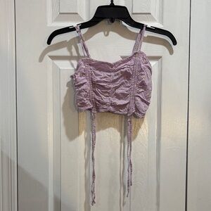 Hollister Lilac Ruched Crop Top